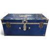 Image 1 : Union Trunk & Luggage Co. Blue Plywood Travel Trunk (30 W x 16 D x 13 H in.)
