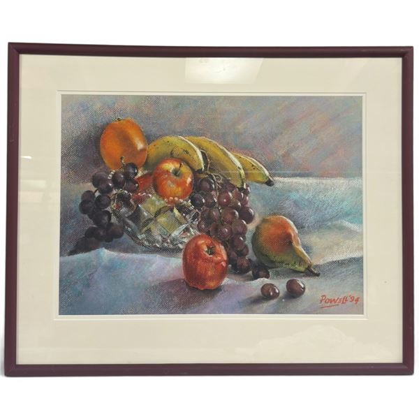 Tom Powell 1994 Pastel Fruit Still Life, Signed & Framed (24 x 19.5 in.)