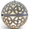 Image 3 : Three-Light Ornate Scrollwork Globe Pendant Chandelier with Wood Suspension Frame
