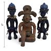 Image 2 : Group of 3 African-Style Carved Wood Figures with Cowrie Shell & Fiber Adornment
