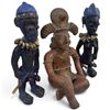 Image 3 : Group of 3 African-Style Carved Wood Figures with Cowrie Shell & Fiber Adornment