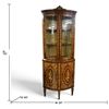 Image 2 : Two-Piece Floral Marquetry Corner Display Cabinet (20 W x 20 D x 75 H in.)