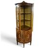 Image 4 : Two-Piece Floral Marquetry Corner Display Cabinet (20 W x 20 D x 75 H in.)