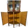 Image 5 : Two-Piece Floral Marquetry Corner Display Cabinet (20 W x 20 D x 75 H in.)