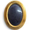 Image 1 : Canadian Patriotic Oval Wall Mirror with Domed Glass & Gilt Relief Frame (25 in.)