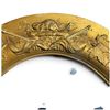 Image 4 : Canadian Patriotic Oval Wall Mirror with Domed Glass & Gilt Relief Frame (25 in.)
