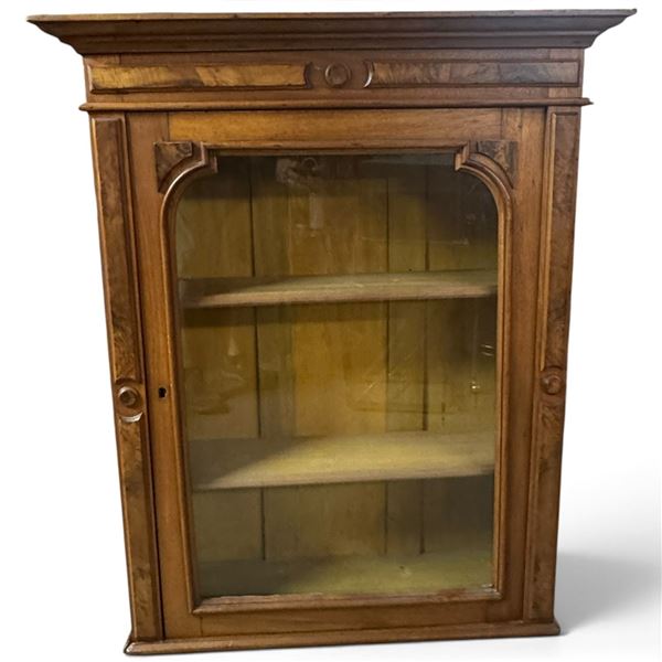 Victorian-Style Carved Wood Wall Display Cabinet with Glass Door (36.5 x 44 in.)