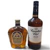 Image 1 : Crown Royal Deluxe & Canadian Club 1858 Canadian Whisky Bottles, 750 mL & 1.14 L