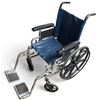 Image 2 : GTAA Folding Manual Wheelchair with Blue Upholstery, Armrests & Adjustable Footrests