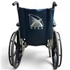 Image 3 : GTAA Folding Manual Wheelchair with Blue Upholstery, Armrests & Adjustable Footrests