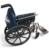 Image 4 : GTAA Folding Manual Wheelchair with Blue Upholstery, Armrests & Adjustable Footrests