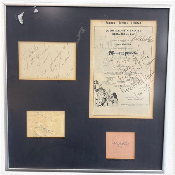 Framed Man of La Mancha Program & Autographs, Kiley & Martino (14.5 x 14.5 in.)