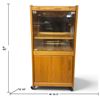 Image 2 : Oak-Finish Rolling Stereo Component Cabinet with Glass Door, Lift Top & Record Storage