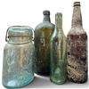 Image 2 : Collection of 21 Embossed Glass Bottles, Fruit Jars, Medicine Bottles & Utility Jugs