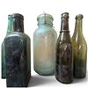 Image 5 : Collection of 21 Embossed Glass Bottles, Fruit Jars, Medicine Bottles & Utility Jugs