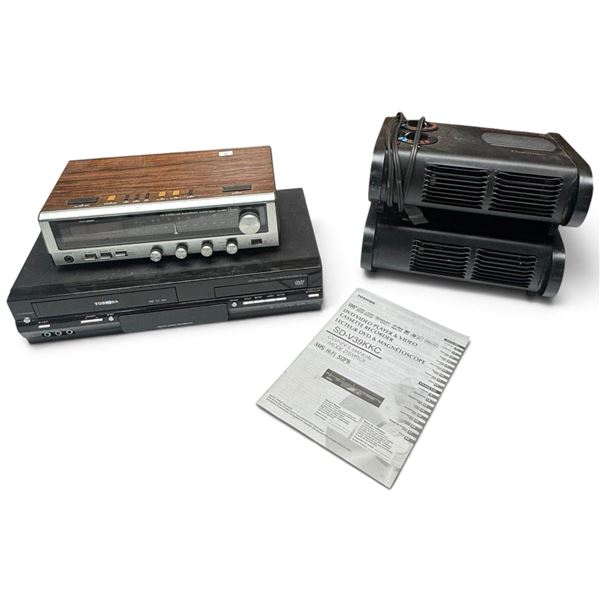 Toshiba SD-V39KC DVD/VCR, Sears Clock Radio & Pair of Caframo 9206 Heaters