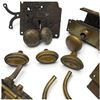 Image 3 : Antique Brass & Iron Architectural Door Hardware incl. Corbin Lock, Pulls, Knobs & Keys