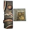 Image 1 : Pair of Contemporary Abstract Textured Metal Wall Sculptures (30.5 in. H)