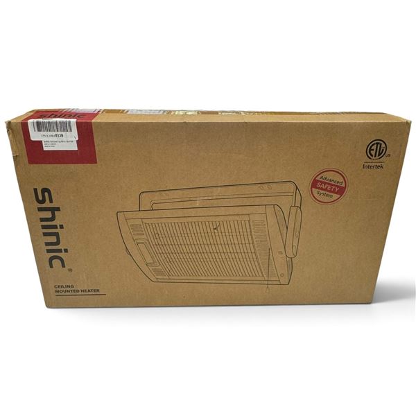 Shinic U11-2-602-BK Radiant Quartz Ceiling-Mounted Heater, New in Box, ETL Listed