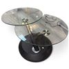 Image 1 : Magnussen Modesto-Style Swivel Cocktail Table, 2 Rotating Glass Tops (17 in.)