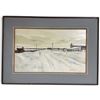Image 1 : D.R. Dawson 1969 Signed Oil on Canvas Winter Farm Landscape (29 x 20.5 in.)