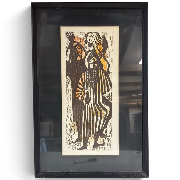 Signed Limited Edition 'Women Musicians' Color Relief Print, 29/40 (19 x 29.5 in.)