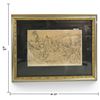 Image 5 : Two Framed Works: Surreal Figural Painting & Pilizotti after Martin Schongauer Lithograph