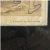 Image 6 : Two Framed Works: Surreal Figural Painting & Pilizotti after Martin Schongauer Lithograph