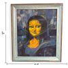 Image 2 : Palmer Signed Modernist Cubist-Style Female Mona Lisa Portrait Painting in Silver-Tone Frame 20x24"