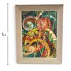 Image 2 : Colorful Abstract Impasto Oil on Canvas in Textured Frame (28.5 x 22.5 in.)