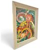 Image 3 : Colorful Abstract Impasto Oil on Canvas in Textured Frame (28.5 x 22.5 in.)
