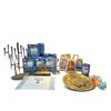Image 1 : Jewish Judaica Group with Menorahs, Hanukkah Candles, Challah Board, Tray & Dreidel