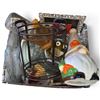 Image 1 : Assorted Kitchen & Home Decor with Ceramic Gnome, Frog, Glassware & Metal Stand