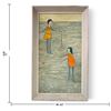 Image 2 : Signed Joy Long Modernist Figural Painting on Canvas in Wood Frame (22 x 37 in.)