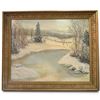 Image 1 : Signed Winter Landscape Oil Painting, Dated '67 (34.5 x 29 in.)
