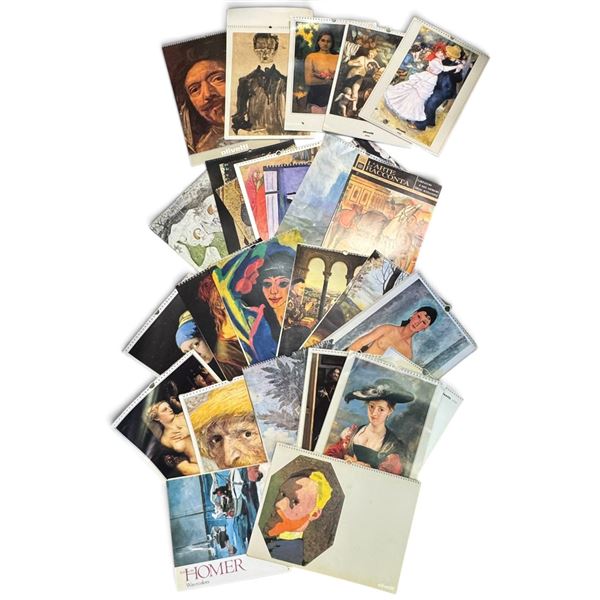 Assorted Olivetti Art Calendars, Homiletic & Pastoral Review Issues & Storage Tote