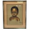 Image 1 : Dorothy Francis Signed 1960 Portrait of a Tearful Child, Framed (19 x 23 in.)