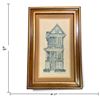 Image 10 : Group of Four Framed Works: Roosters, Landscape, House Print & Needlework Sampler