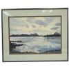 Image 5 : Pair of Naomi '87 Mountain Lake Landscape Paintings on Paper, Framed (20 x 16 in.)