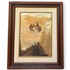 Image 2 : Two Framed Prairie Landscapes: Ellingsen 1979 Grain Elevator 17x20" & Mixed-Media Collage
