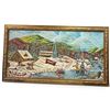 Image 1 : Jas Blake Signed 1983 Folk Art Winter Hunting Landscape Oil on Canvas (53 x 29 in.)