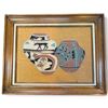 Image 2 : Pair of Southwestern Pottery Motif Mixed-Media Wall Panels in Wood Frames (20 x 16 in.)