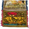 Image 4 : Pair of Fringed Pictorial Textile Panels with Horse & Deer Scenes (35 x 37 in.)