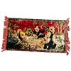 Image 2 : Two Animal-Scene Decorative Textiles with Leopards, Gazelle & Panda Family, Floral Borders