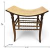 Image 2 : Oak-Toned Wood Saddle-Seat Stool with Turned Legs & Spindle Stretchers (19 x 15 x 18 in.)