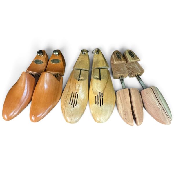 Three Pairs of Wooden Shoe Trees incl. Edward Green Northampton & Dack