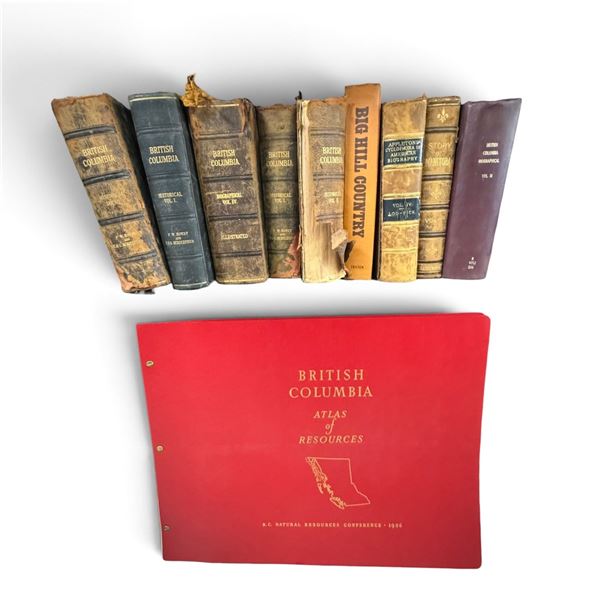 10-Volume British Columbia History, Biography & Cartography Group with 1956 Resource Atlas