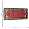 Image 2 : Hand-Knotted Persian Hamedan Wool Rug, Red Geometric Allover Design (81 x 36 in.)