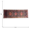 Image 2 : Hand-Knotted Hamedan Wool Persian Runner Rug, Geometric Medallions (293 X 100 Cm)