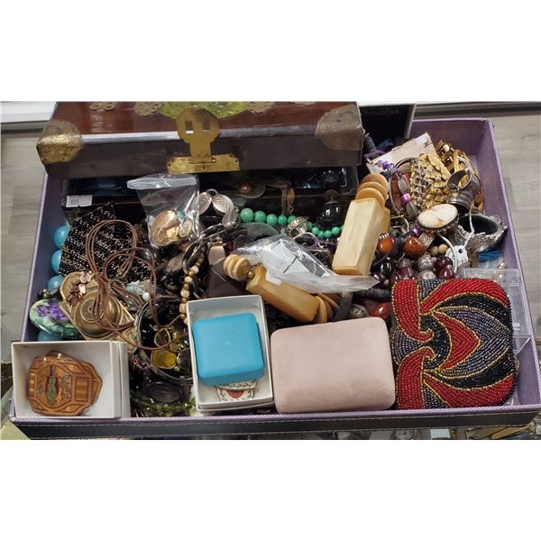 Large Group of Jewelry, Trinkets, Coin Purses and Collectible Items